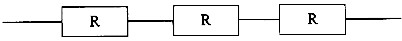 三个可靠度R均为0.8的部件串联构成一个系统，如下图所示：则该系统的可靠度为(7)。