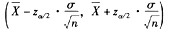 当σ2已知时，总体均值μ在1-α置信水平下的置信区间为()。