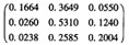 根据2002年我国投入产出简表，直接消耗系数矩阵为()。