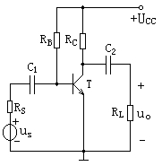 计算题：晶体管放大电路如下图所示，已知UCC=12V，RC=3kΩ，RB=240kΩ，晶体管的β=4