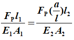 如图，设CF为刚体，BC为铜杆，DF为钢杆，两杆的横截面面积分别为A1和A2，弹性模量分别为E1和E
