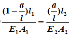 如图，设CF为刚体，BC为铜杆，DF为钢杆，两杆的横截面面积分别为A1和A2，弹性模量分别为E1和E
