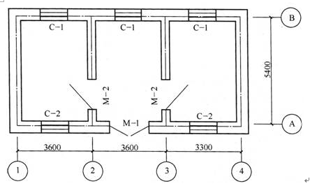 某单层建筑物层高3.0m，平面图如图所示，墙身为M7.5混合砂浆，外墙为370mm，内墙为240 m