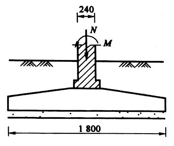 某厂房采用钢筋混凝土条形基础，墙厚240mm，上部结构传至基础顶部的轴心荷载基本组合值N=360kN