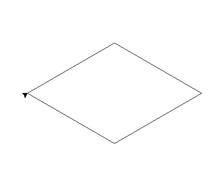 使用turtle库的turtleright函数和turtlefd函数绘制一个菱形四边形