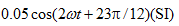 一质点同时参与了三个简谐振动，它们的振动方程分别为,其合成运动的运动方程为x=（）。A、B、0C、D