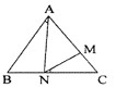 如右图所示，在△ABC中，已知AB＝AC，AM＝AN，∠BAN＝30°。问∠MNC的度数是多少？()