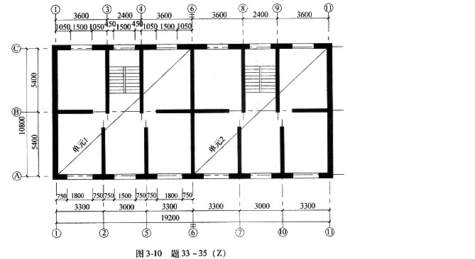 题33～35：某多层砖房，每层层高均为2.9m，采用现浇钢筋混凝土楼、屋盖，纵、横墙共同承重，门洞宽