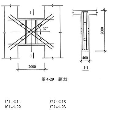 核心筒底层某一连梁，如图4-29所示，连梁截面的有效高度hb0=1940mm。筒体部分混凝土强度等级