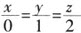 设空间直线的对称式方程为，则该直线必（）。