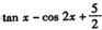 已知f’（x）=sec2x+sin2x，且f（0）=3/2，则f（x）等于（）．