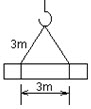 如图示：有一根混凝预制梁重9.8KN，用两根千斤绳起吊，求每根千斤绳上受多少力？	