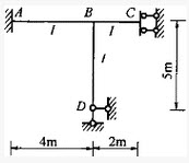 图示结构用力矩分配法计算时，分配系数μ的值为（）
