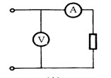如图所示电路用电流表和电压表测量电阻阻值的两种电路，当电阻R的阻值较小时，较准确的测量电阻的阻值，应