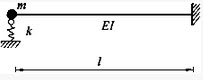 图示体系，设弹簧刚度系数k=2EI／l3，则体系的自振频率为：（）