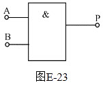绘图题：图E-23为逻辑门请写出P与A、B之间的关系式。	