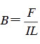 磁感应强度定义式为，它所反映的物理量间的依赖关系是（）。