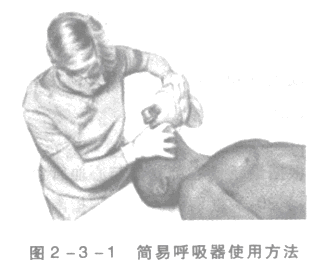 演示简易呼吸器的使用（图2-3-1）。[图]...	演示简易呼吸器的使用（图2-3-1）。
