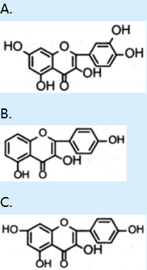 比较下列化合物用SephadexLH-20分离的R值：	（1）（）>（）>（）>（）>（）>（）		