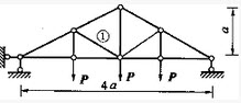 图示桁架中，杆①的轴力为（）