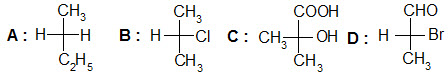 下列化合物中，有手性的是（）。
