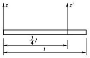 图示均质等截面直杆，质量为m，长为l，已知，则的计算公式为（）。