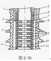 说出灭弧单元结构图（图E-78)中各元件的名称。	