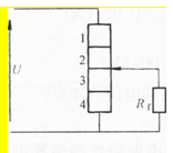 有一个分压器，它的额定值为R=100Ω、I=3A，现在要与一个负载电阻Rf并接，其电路如图D-8所示
