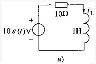 电路如图a）所示，iL（t）的波形为图b）中的哪个图所示（）？