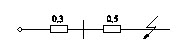 如图所示为35kV系统的等效网络，试计算在k点发生两相短路时的电流及M点的残压（图中的阻抗以100M