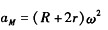 一半径为r的圆盘以匀角速ω在半径为及的圆形曲面上作纯滚动(如图所示)，则圆盘边缘上图示M点加速度aM