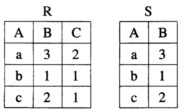 设有两个关系R和S如下：由关系R通过运算得到关系s，则所使用的运算为