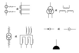 指出下列电气图形符号为何设备和元件。[图]...	指出下列电气图形符号为何设备和元件。