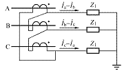 计算题：试计算如图D-6所示接线在三相短路时电流互感器的视在负载。	