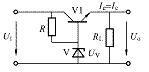 计算题：如图D-19所示电路，当电源电压增大时，试述三极管稳压电路的稳压过程。	