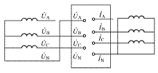 绘图题：某负序功率方向继电器在作相量检查时，加入的电压与电流如图e-69所示，该线路的负荷潮流为送有