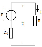 如图所示，电源开路电压UO为230V，电源短路电流Is为1150A，当负载电流I为50A时，负载电阻