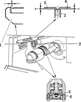 简述YJ17平准器劈刀盘相对刷丝轮高度调整的方法和要求。		1.刮刀；2.刷丝轮；3.锁紧螺母；4.
