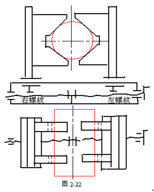 有一批轴类铸坯，与打中心孔，为了提高中心孔与铸呸外圆的同轴度，采用定心定位法方案。图2-22为夹具的