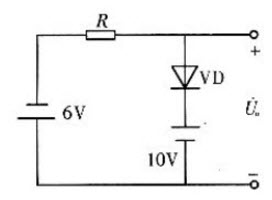 理想二极管构成的电路如图所示，其输出电压U0为（）