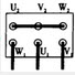 某三相异步电动机的额定电压为380/220V，若电源电压为380V，则下面4个图中能使电动机处于额定