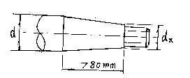 已知某十一万吨轮的轴系中联轴节采用的液压可折式联轴节，其锥端部分尺寸为：d=470mm，dk=420