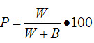 中P表示矿浆的重量百分浓度（%）；则B表示（）