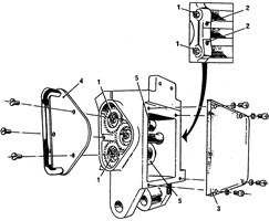 参照下图，简述YJ29滤嘴接装机滤棒切刀的更换方法和步骤。	1.螺母；2.螺钉；3.盖板；4.齿轮箱