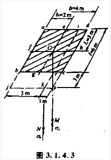 有一矩形底面基础b=4m，1=6m，相应于荷载效应标准组合时，基础底面的附加应力为P0=100kPa