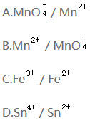 根据反应2FeCl3+SnCl2→2FeCl2+SnCl4（1），及2KMnO4+10FeSO4+8