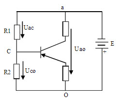 已知E=12V，C点的电位Uc=-4V，如图所示，以O点为电位参考点，求电压Uac、Uco、Uao的