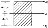 如图所示一矩形截面，面积为A，高度为b，对称轴为z，z1和z2均平行于z，下列计算式中正确的为：（）