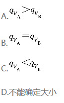 A、B两根圆形输水管，管径相同，雷诺数相同，A管为热水，B管为冷水，则两管流量的关系为：（）