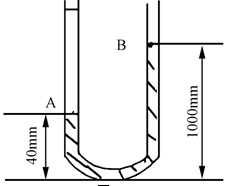 计算题：如图所示，U型管中的汞的密度为ρHg＝1.360×104kg...计算题：如图所示，U型管中
